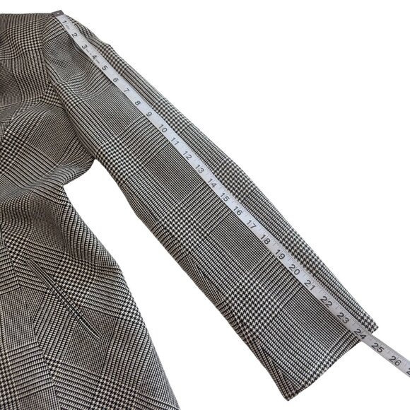 Carlisle Women's Houndstooth Blazer Jacket Size 6 100% Wool & Silk Made In Hong - Picture 5 of 12